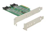 Delock PCI Express x4 Card > 3x M.2 Slot Speicher-Controller - M.2 (M.2) - M.2 Card / SATA 6Gb/s Low Profile - PCIe 3.0 x4