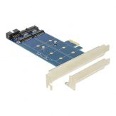 Delock PCI Express x1 Card > 2 x internal M.2 NGFF Speicher-Controller - USB 2.0 / M.2 Card / SATA 6Gb/s Low Profile - 6 GBps - PCIe x1