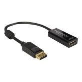 Delock Videoanschluß - DisplayPort / HDMI HDMI (W) bis DisplayPort (M) - 20 cm - Schwarz - 4K Unterstützung