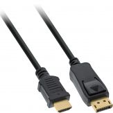 InLine DisplayPort zu HDMI Konverter Kabel - vergoldete Kontakte - schwarz - 0,5 m