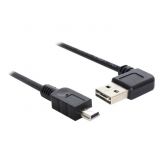 Delock Easy - USB-Kabel - USB (M) links/rechts abgewinkelt, umkehrbar bis Mini-USB, Typ B (M) USB 2.0 - 50 cm - Schwarz
