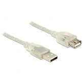 Delock USB-Verlängerungskabel USB (W) bis USB (M) - USB 2.0 - 50 cm - durchsichtig