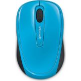 Microsoft Wireless Mobile Mouse 3500 Maus - rechts- und linkshändig - optisch - 3 Tasten - drahtlos - 2.4 GHz - kabelloser Empfänger (USB) - Cyanblau