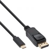 InLine USB Display Kabel, USB-C Stecker zu DisplayPort Stecker (DP Alt Mode), 4K2K, schwarz, 1m