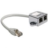 Delock RJ45 Port Doubler - Ethernet 100Base-TX-Splitter - RJ-45 (M) bis RJ-45 (4-PIN) (W) - 15 cm