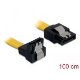 Delock SATA-Anschlusskabel -Serial ATA 150/300/600 - SATA (W) - gelb - 100 cm - gerade+abgewinkelt
