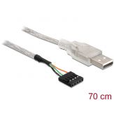 Delock USB Pinheader - USB-Kabel - USB A (M) bis 5-polig, intern (W) Pfostenstecker einfach