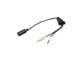 Klinke-Klinke Kabel/ Adapter - St/Bu Stereo - 2x 3,5mm (Stecker) -> 1x 3,5mm (Buchse) - AUX - 0,4m