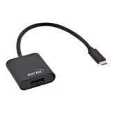 InLine USB Display Konverter, USB-C Stecker zu DisplayPort Buchse (DP Alt Mode), 4K2K, schwarz, 0.2m