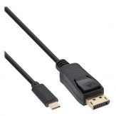 InLine USB Display Kabel, USB-C Stecker zu DisplayPort Stecker (DP Alt Mode), 4K2K, schwarz, 3m
