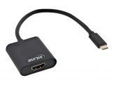 InLine USB Display Konverter, USB-C Stecker zu HDMI Buchse (DP Alt Mode), 4K2K, schwarz, 0.2m schwarz