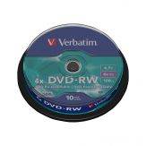 Verbatim DataLifePlus - 10 x DVD-RW - 4.7 GB 4x mattsilber - Spindel