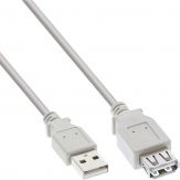 InLine USB 2.0 Verlängerung, Stecker / Buchse, Typ A, beige/grau, 1m