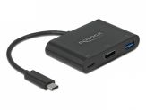 Delock USB-C Adapter zu HDMI 4K 30 Hz mit USB Typ-A und USB-C PD