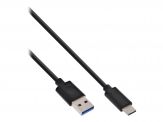 InLine USB-Kabel - USB-C (M) bis USB Typ A (M) USB 3.1 - 3 A - 1 m - Schwarz