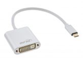InLine USB Display Konverter, USB Typ-C Stecker zu DVI Buchse (DP Alt Mode), silber, 0.2m