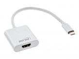 InLine USB Display Konverter, USB-C Stecker zu HDMI Buchse (DP Alt Mode), 4K2K, schwarz, 0.2m silber