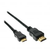 InLine Mini High Speed HDMI Cable - HDMI-Kabel - HDMI (M) bis mini HDMI (M) - 2 m - Schwarz