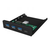ICY BOX IB-HUB1418-i3 - Frontpanel mit USB 3.0 Type-A und Type-C Hub - 3 x SuperSpeed USB 3.0 + 1 x USB-C