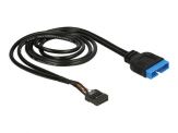 Delock Internes USB-Kabel - 19-poliger USB 3.0 Kopf (M) bis 9-poliger USB-Header (W) - 60 cm - Schwarz