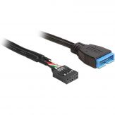 Internes USB-Kabel - 9-poliger USB-Header (W) bis 19-poliger USB 3.0 Kopf (M) - 15 cm - Schwarz