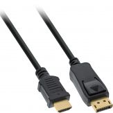 InLine DisplayPort zu HDMI Konverter Kabel - vergoldete Kontakte - schwarz - 0,3 m