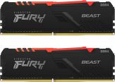 Kingston FURY Beast RGB - DDR4 - Kit - 32 GB: 2x 16 GB DIMM 288-PIN - 3200 MHz / PC4-25600 - CL16 - 1.35 V - ungepuffert - non-ECC
