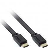 InLine HDMI-High Speed Flachkabel mit Ethernet, verg. Kontakte, schwarz, 3m