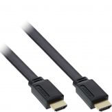 InLine HDMI Flachkabel, HDMI-High Speed mit Ethernet, verg. Kontakte, schwarz, 5m