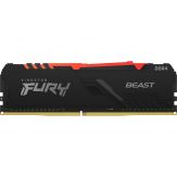 Kingston FURY Beast RGB - DDR4 - Modul - 32 GB - DIMM 288-PIN - 3600 MHz / PC4-28800 - CL18 - 1.35 V - ungepuffert - non-ECC - Schwar