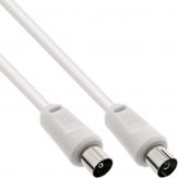 InLine Antennenverlängerungskabel - IEC-Anschluss (W) bis IEC-Anschluss (M) - 3 m - doppelt abgeschirmtes Koaxialkabel - 75 dB - weiß