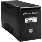 BlueWalker PowerWalker VI 850 LCD - USV - Wechselstrom 220/230/240 V 480 Watt - 850 VA - 9 Ah - USB - Ausgangsanschlüsse: 2 - Schwarz