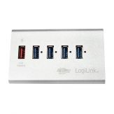 LogiLink USB Hub - 5-Port - 4x SuperSpeed USB 3.0 - 1x USB 3.0 Fast Charge
