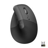 Logitech Lift Vertical Ergonomic Mouse - vertikale Maus (ergonomisch) - optisch - 6 Tasten - kabellos - Bluetooth - Graphite