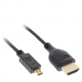 InLine Super Slim High Speed HDMI Cable with Ethernet - mikro HDMI (M) zu HDMI (M) - 1.8 m - Dreifachisolierung - Schwarz - 4K Unterstützung