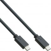 InLine USB-C 3.2 Gen.2 Kabel, USB Typ-C Stecker/Stecker, schwarz, 1 m - Zum Anschluss von USB Festplatten und USB Grafikkarten, bis zu bis 20Gb/s