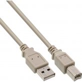 InLine USB 2.0 Kabel, A an B, beige, 5m