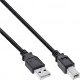 InLine USB 2.0 Kabel, A an B, schwarz, 0,5m