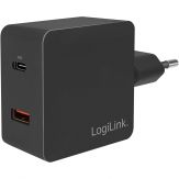 LogiLink - Ladegerät/Netzteil - 18 Watt - 3 A - PD 3.0, QC 3.0 - 2 Ausgabeanschlussstellen (USB-A, USB-C)