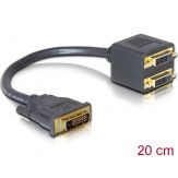 DeLOCK - DVI-Splitter-Kabel - Adapter DVI-D (M) - DVI-D (W) - 20 cm
