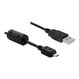 Delock micro-USB Sync- & Ladekabel - USB A - Micro-USB B - 1m - Kabel - Digital / Daten Flachkabel - 5-polig - Schwarz