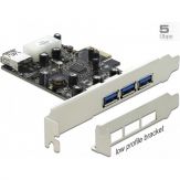 DeLock PCI Express Card > 3 x extern + 1 x intern USB 3.0 - USB-Adapter - PCIe Low Profile - USB, USB 2.0, USB 3.0 - 4 Anschlüsse