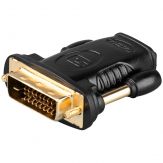 Goobay HDMI-DVI Adapter - HDMI Buchse auf DVI Stecker (funktioniert in beide Richtungen) - vergoldete Kontakte - 4K2K kompatibel - Schwarz