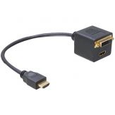 DeLOCK - Videoanschluß - HDMI / DVI - HDMI, 19-polig (M) - DVI-D, HDMI, 19-polig (W) - 20 cm