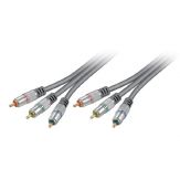 Cinchkabel - YUV/ RGB Kabel - 3x Cinch-Stecker RCA > 3x Cinch-Stecker RCA - Componenten-Kabel - hoch geschirmt - 2,5m