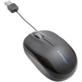 Kensington Pro Fit Retractable Mouse - Maus - optisch - 3 Taste(n) - verkabelt - USB - Schwarz