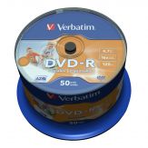 Verbatim - 50 x DVD-R - 4.7 GB 16x - breite bedruckbare Fläche für Fotos - Spindel