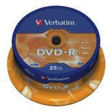 Verbatim - 25 x DVD-R - 4.7 GB 16x - mattes Silber - Spindel