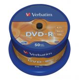 Verbatim - 50 x DVD-R - 4.7 GB 16x - mattes Silber - Spindel