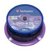 Verbatim - 25 x DVD+R DL - 8.5 GB 8x - mattes Silber - Spindel